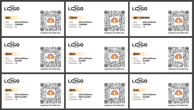 QR code sticker for tile display generation and printing flow