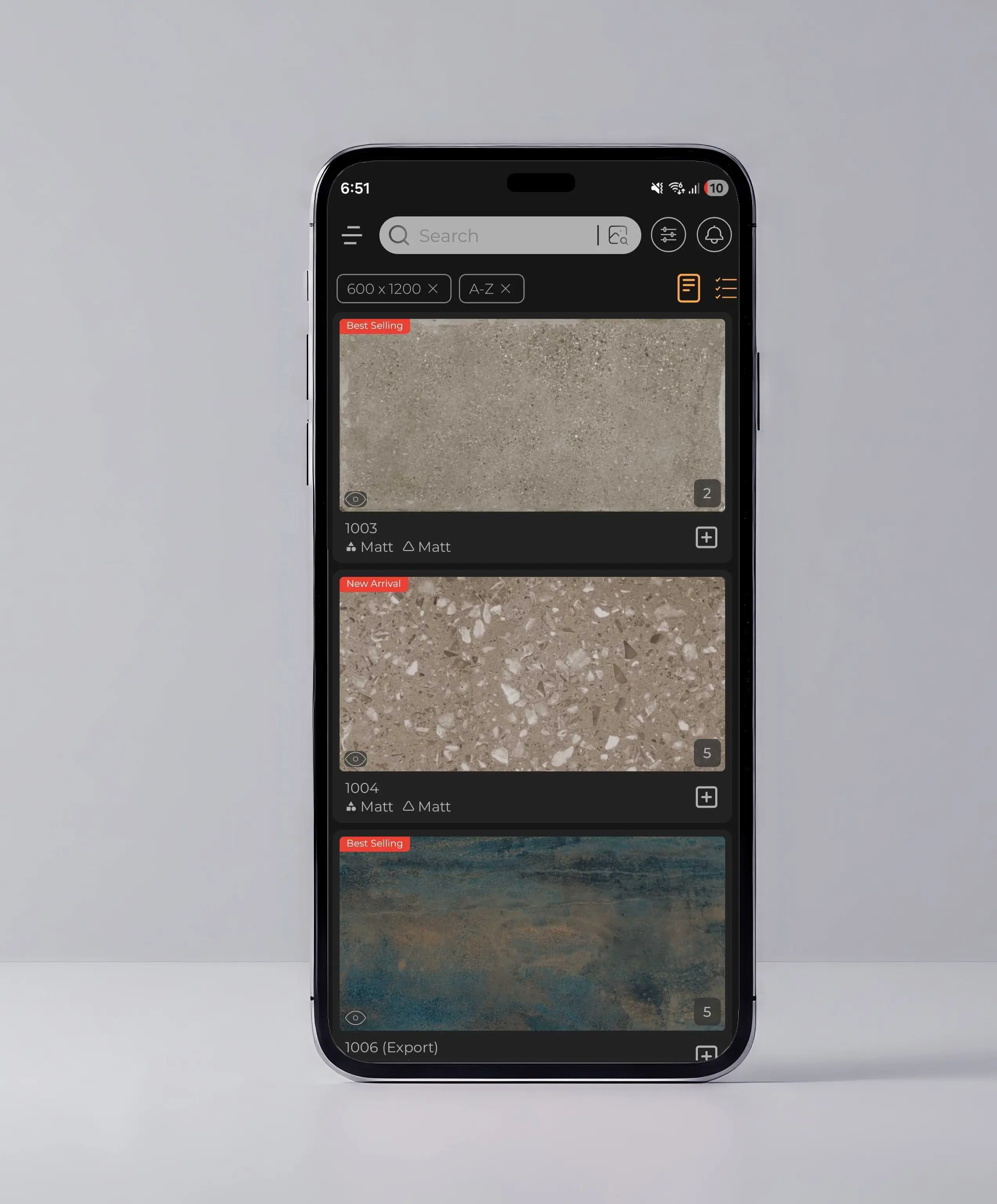 Mobile app for mobile tile marketing and sales presentations