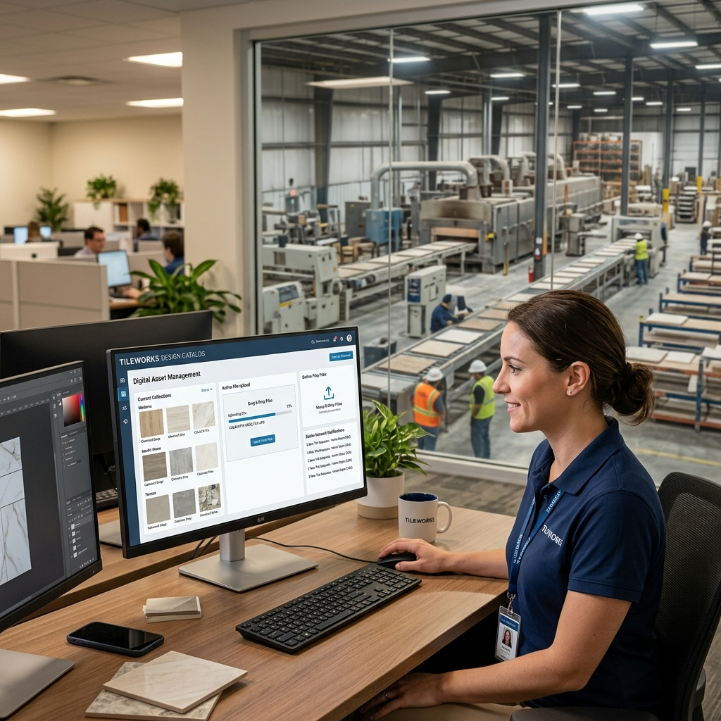 Tile manufacturer uploading designs