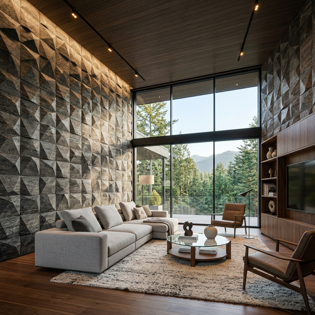 Wall Tiles Catalogue - 3D Geometric Stone Cladding Concept